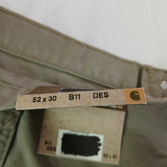 Carhartt ORIGINAL FIT WASHED DUCK WORK DUNGAREES sz 52X30 Tan 100% Cotton NWT - Picture 6 of 11